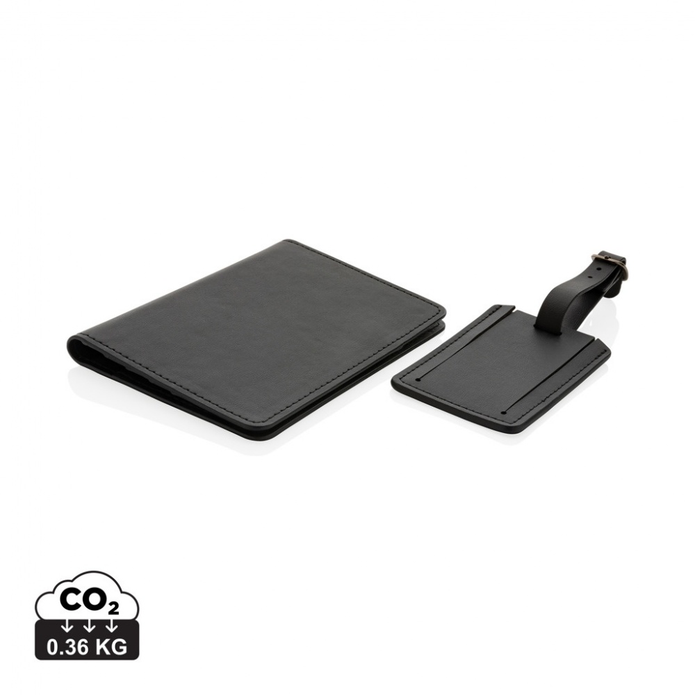 Logotrade promotional item image of: Swiss Peak GRS recycled PU travel gift set