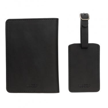 Logo trade promotional items image of: Swiss Peak GRS recycled PU travel gift set