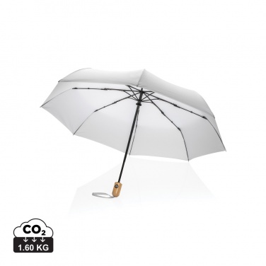 Logo trade promotional merchandise photo of: 21" Impact AWARE™ RPET 190T bamboo auto open/close umbrella