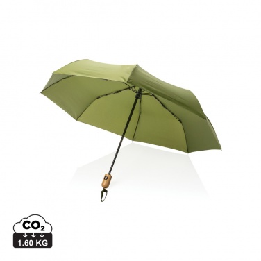 Logotrade corporate gifts photo of: 21" Impact AWARE™ RPET 190T bamboo auto open/close umbrella