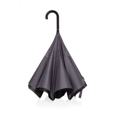 Logo trade business gifts image of: 23" Impact AWARE™ RPET 190T reversible umbrella