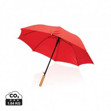 Logotrade advertising products photo of: 23" Impact AWARE™ RPET 190T auto open bamboo umbrella