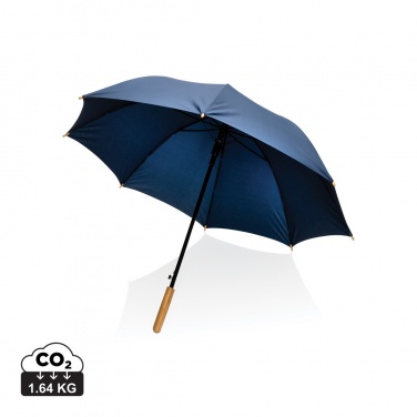 Logotrade corporate gifts photo of: 23" Impact AWARE™ RPET 190T auto open bamboo umbrella