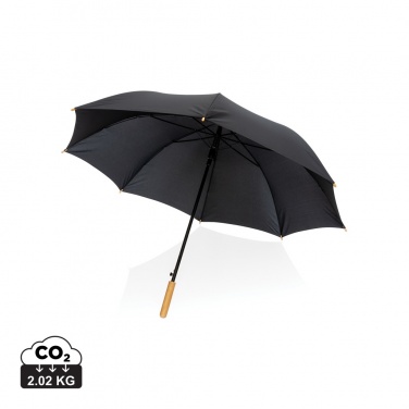 Logotrade promotional giveaway image of: 27" Impact AWARE™ RPET 190T auto open bamboo umbrella