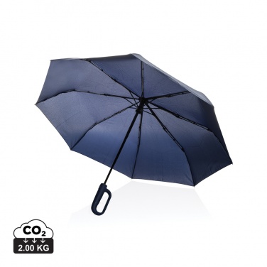 Logotrade advertising product image of: Yara 21" AWARE™ RPET solid colour umbrella with carabiner