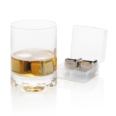 Logo trade promotional gifts image of: Re-usable stainless steel ice cubes 4pc