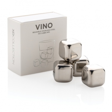 Logotrade promotional giveaway image of: Re-usable stainless steel ice cubes 4pc