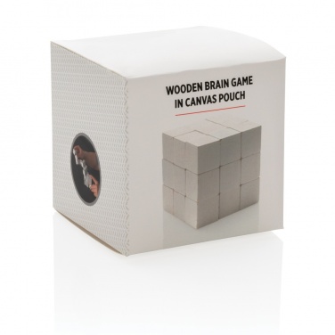 Logo trade promotional gifts picture of: Wooden brain game in canvas pouch