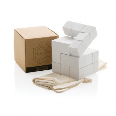 Logo trade advertising products picture of: Wooden brain game in canvas pouch