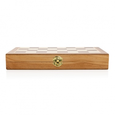 Logo trade promotional giveaway photo of: Luxury wooden foldable chess set
