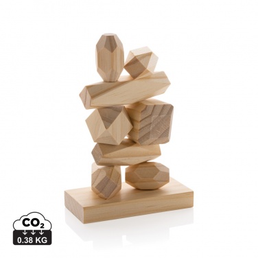 Logo trade advertising products picture of: Ukiyo Crios wooden balancing rocks in pouch