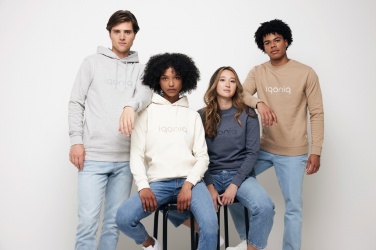 Logo trade promotional items image of: Iqoniq Torres recycled cotton hoodie undyed