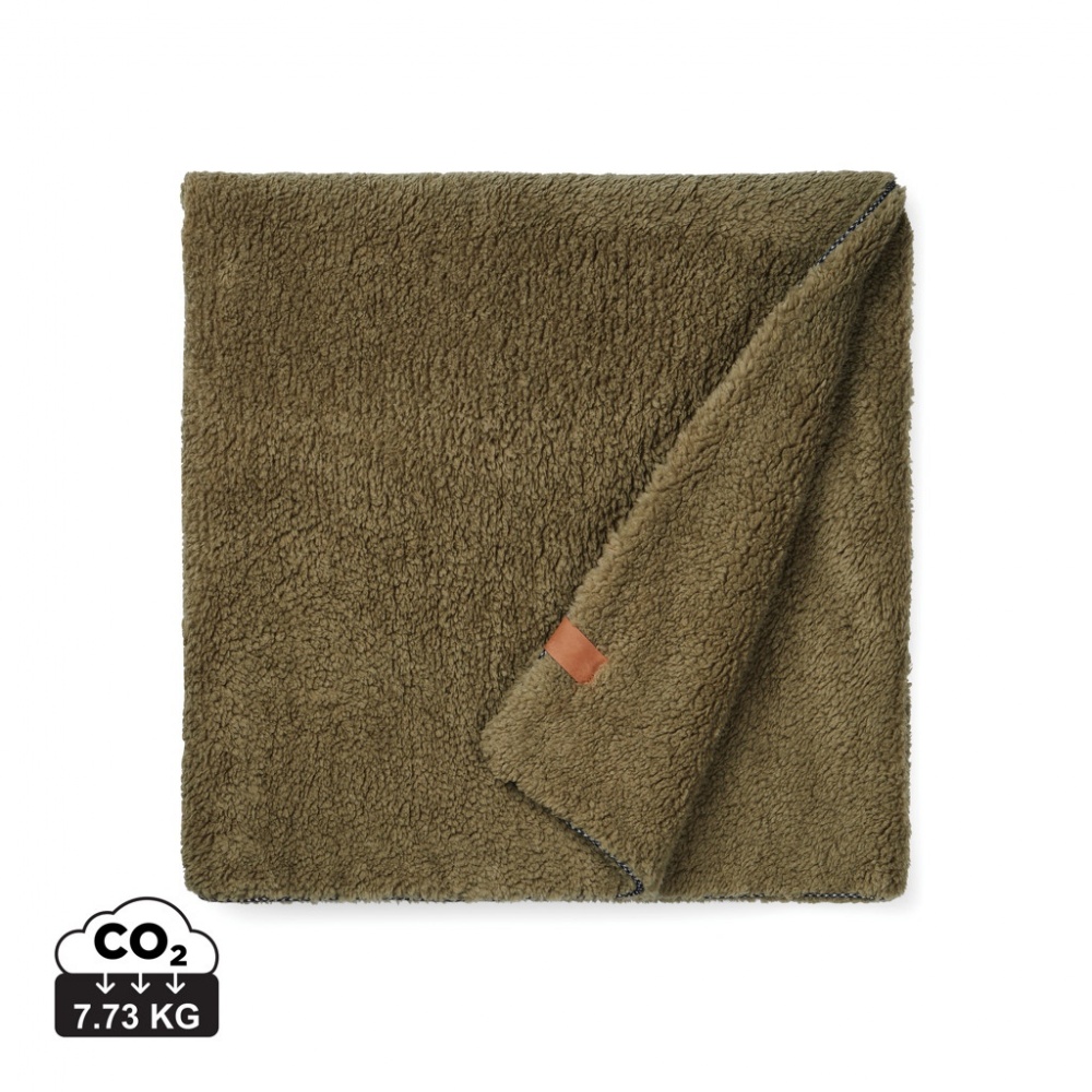 Logo trade corporate gifts picture of: VINGA Maine GRS recycled double pile blanket