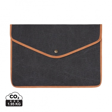 Logo trade promotional gifts picture of: VINGA Bosler GRS recycled canvas 16" laptop sleeve