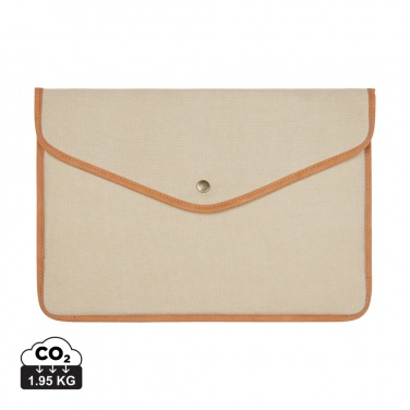 Logo trade business gifts image of: VINGA Bosler GRS recycled canvas 16" laptop sleeve
