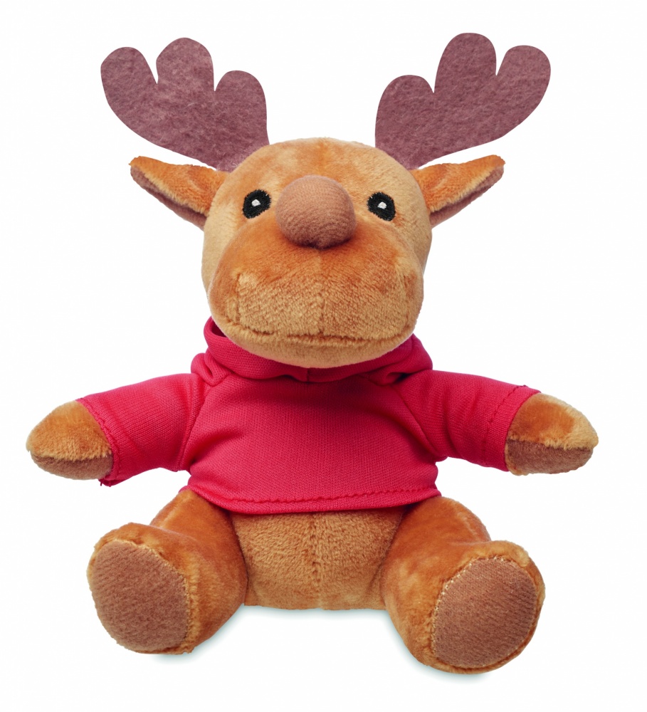 Logo trade advertising products image of: Plush reindeer with hoodie