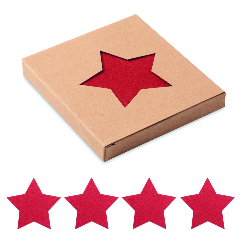 Logo trade business gifts image of: RPET 4 felt coaster set