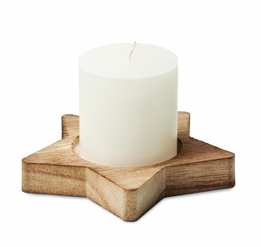 Logo trade promotional products picture of: Candle on star wooden base