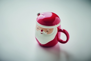Logo trade business gifts image of: Ceramic mug with lid 370 ml