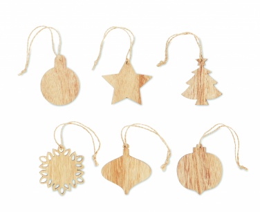Logotrade business gifts photo of: Set of wooden Xmas ornaments