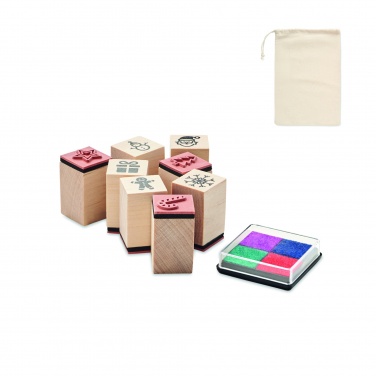 Logotrade advertising product image of: 8 wooden Christmas stamps set