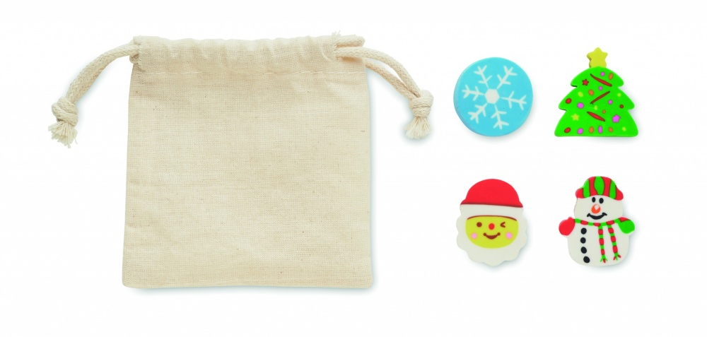 Logo trade promotional products picture of: Set of 4 Christmas erasers