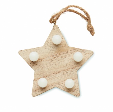 Logo trade promotional gift photo of: Wooden weed star with lights