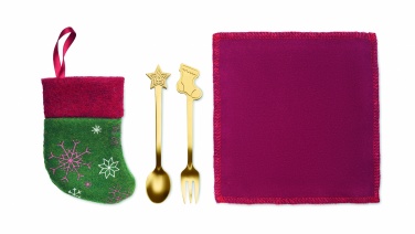 Logo trade promotional products image of: Christmas dessert cutlery set