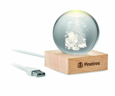 Logo trade corporate gift photo of: Christmas LED crystal ball