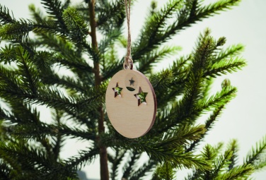Logo trade promotional merchandise photo of: Wooden bauble shape hanger