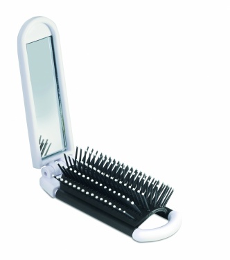 Logo trade promotional gift photo of: Foldable hairbrush with mirror