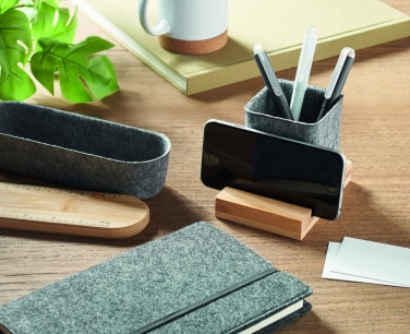 Logo trade corporate gifts picture of: RPET felt pen pot phone stand