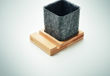 Logo trade corporate gift photo of: RPET felt pen pot phone stand