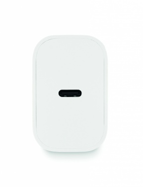 Logo trade corporate gifts picture of: 20W 2 port USB charger EU plug