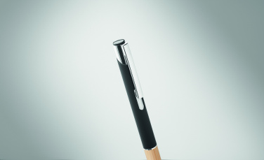 Logotrade promotional merchandise picture of: Ballpoint pen made of aluminum with a bamboo grip