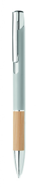 Logo trade advertising products picture of: Ballpoint pen made of aluminum with a bamboo grip