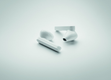 Logo trade corporate gifts image of: TWS earbuds with solar charger