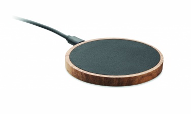 Logo trade promotional merchandise image of: Wireless charger in acacia 15W