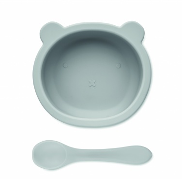 Logo trade advertising products image of: Silicone spoon, bowl baby set
