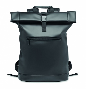 Logo trade corporate gifts image of: Laptop PU Rolltop backpack