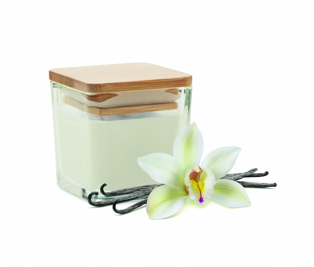 Logotrade promotional products photo of: Squared fragranced candle 50gr