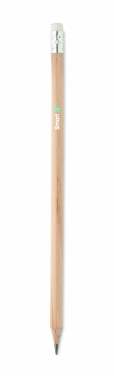 Logo trade promotional items image of: Natural pencil with eraser