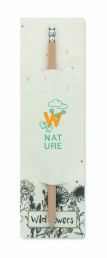 Logo trade business gifts image of: Natural pencil in seeded pouch