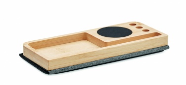 Logo trade promotional items image of: Wireless charger in bamboo 15W
