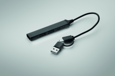 Logo trade advertising product photo of: USB 4 port hub 19 cm