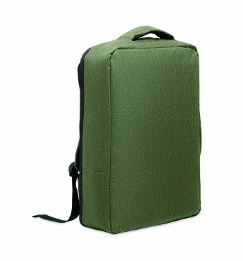 Logo trade promotional merchandise picture of: A safe 15-inch laptop backpack made of 300D RPET with a 210D RPET lining and customizable printing.