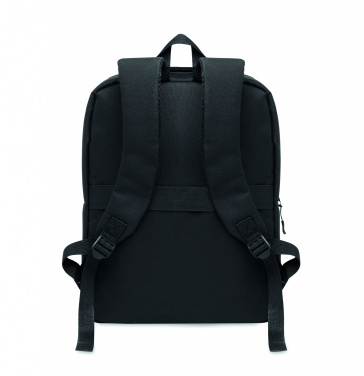 Logo trade promotional gift photo of: Slim 15 inch laptop backpack made of 600D RPET polyester with a 210D lining and customizable printing
