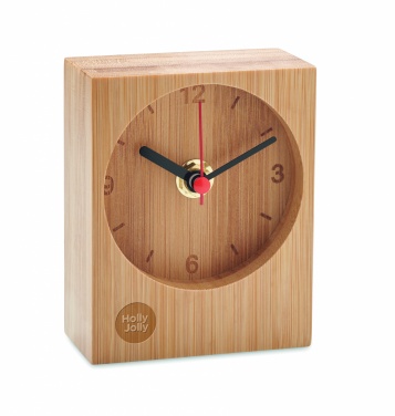 Logo trade promotional items image of: Bamboo table clock