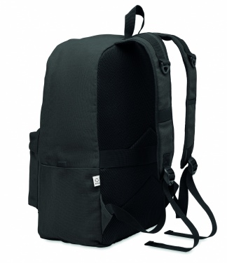 Logotrade promotional giveaway image of: A 15-inch laptop backpack made of recycled pre-consumer cotton with customizable printing