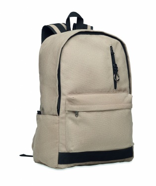 Logo trade promotional product photo of: A 15-inch laptop backpack made of recycled pre-consumer cotton with customizable printing